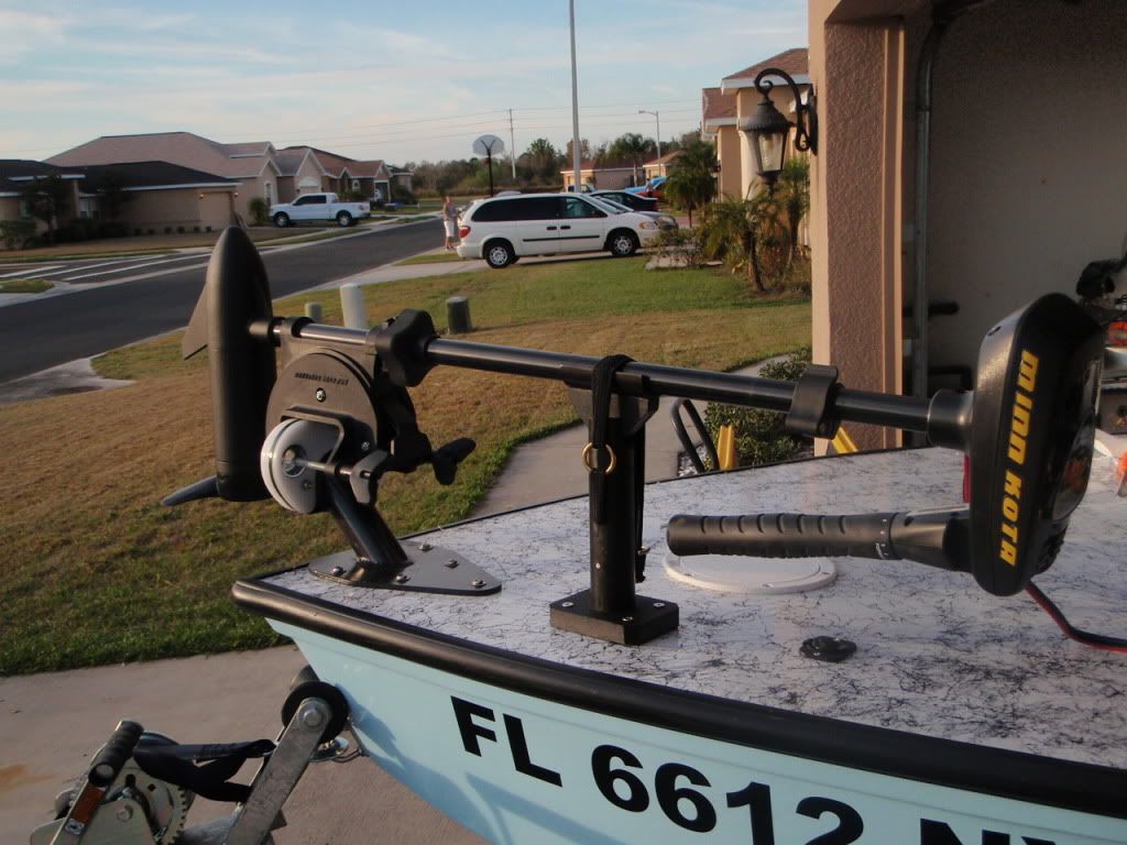 Trolling motor brace by Anytide Dedicated To The Smallest Of Skiffs